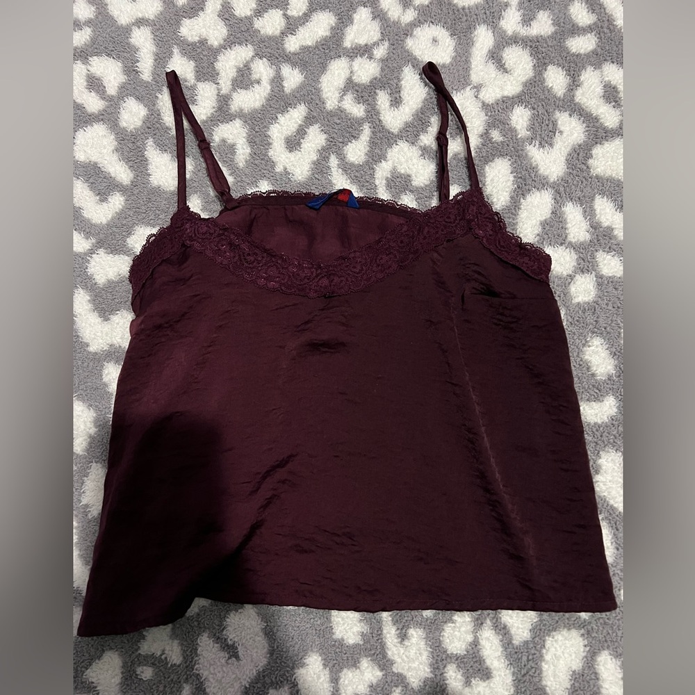 lace trimmed satin cami